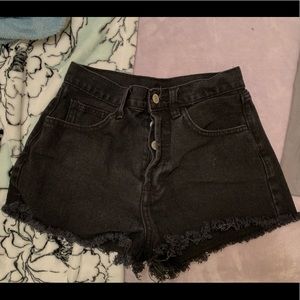 Black jean shorts